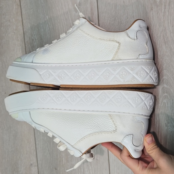 Tory Burch Women's Ladybug Leather Logo Platform Sneakers Shoes Sz 8.5M - Picture 10 of 15